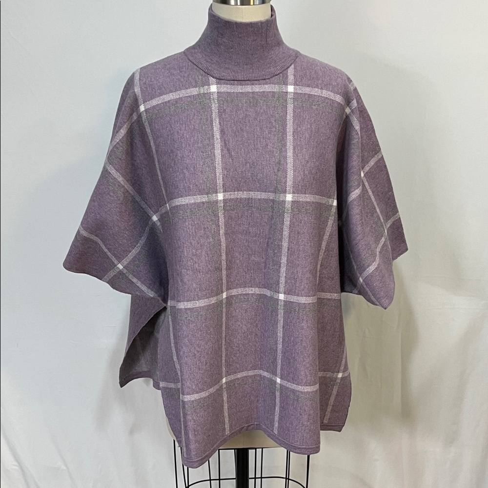Max Studio Plaid Tunic Sweater - Lavender